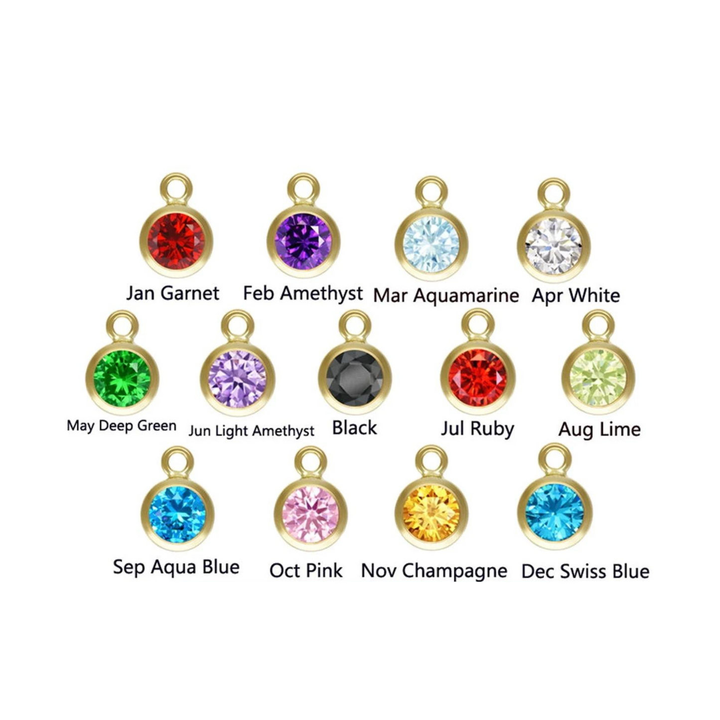 Birthstone charms - Gold Filled Threader