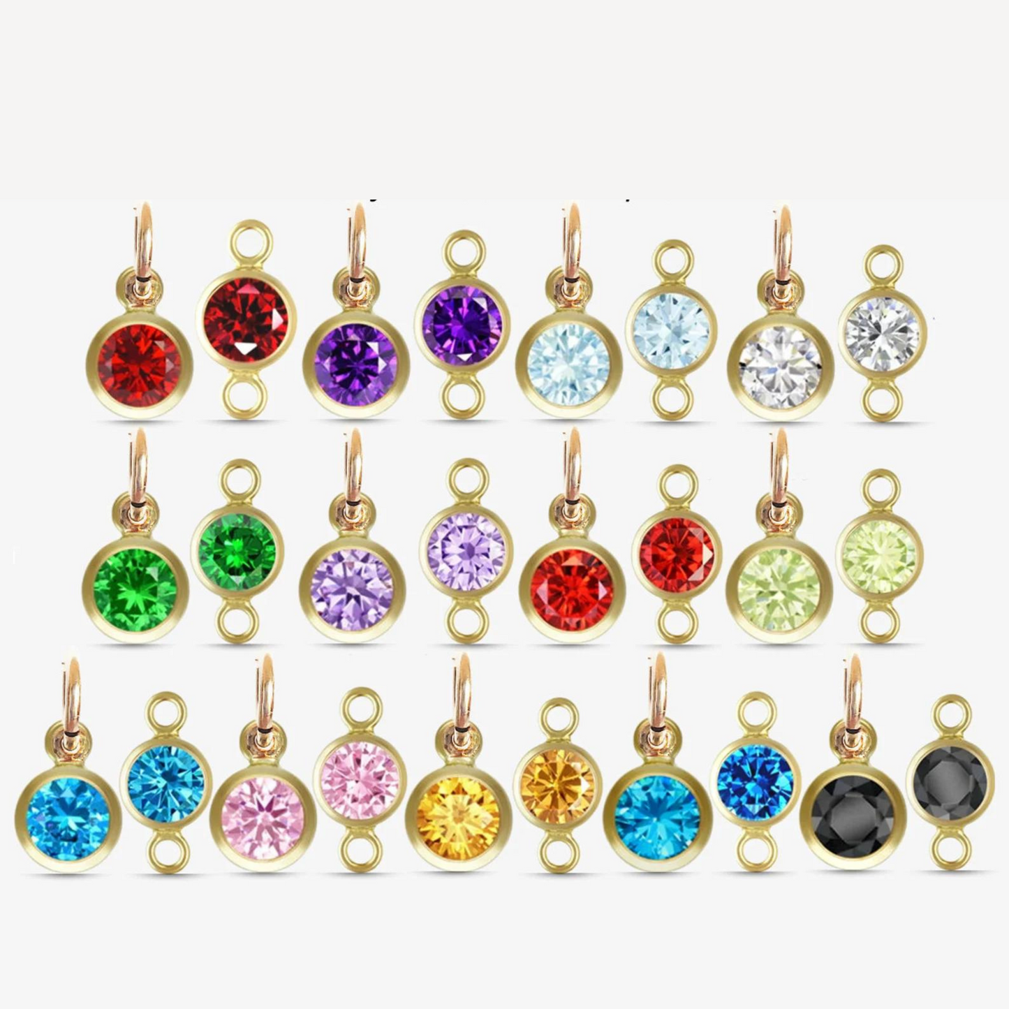 Birthstone Charms - Gold Filled Diamanté