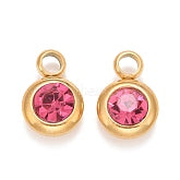 Birthstone charms - Gold Stainless Steel Diamanté