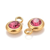 Birthstone charms - Gold Stainless Steel Diamanté