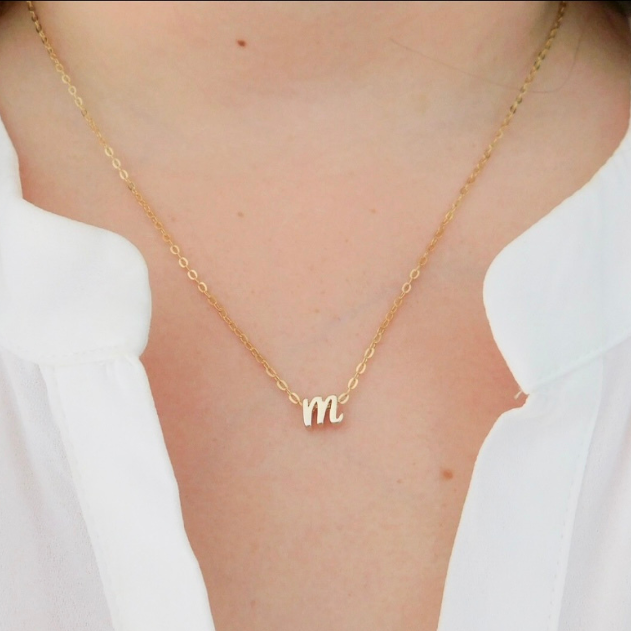 Cursive initial necklace