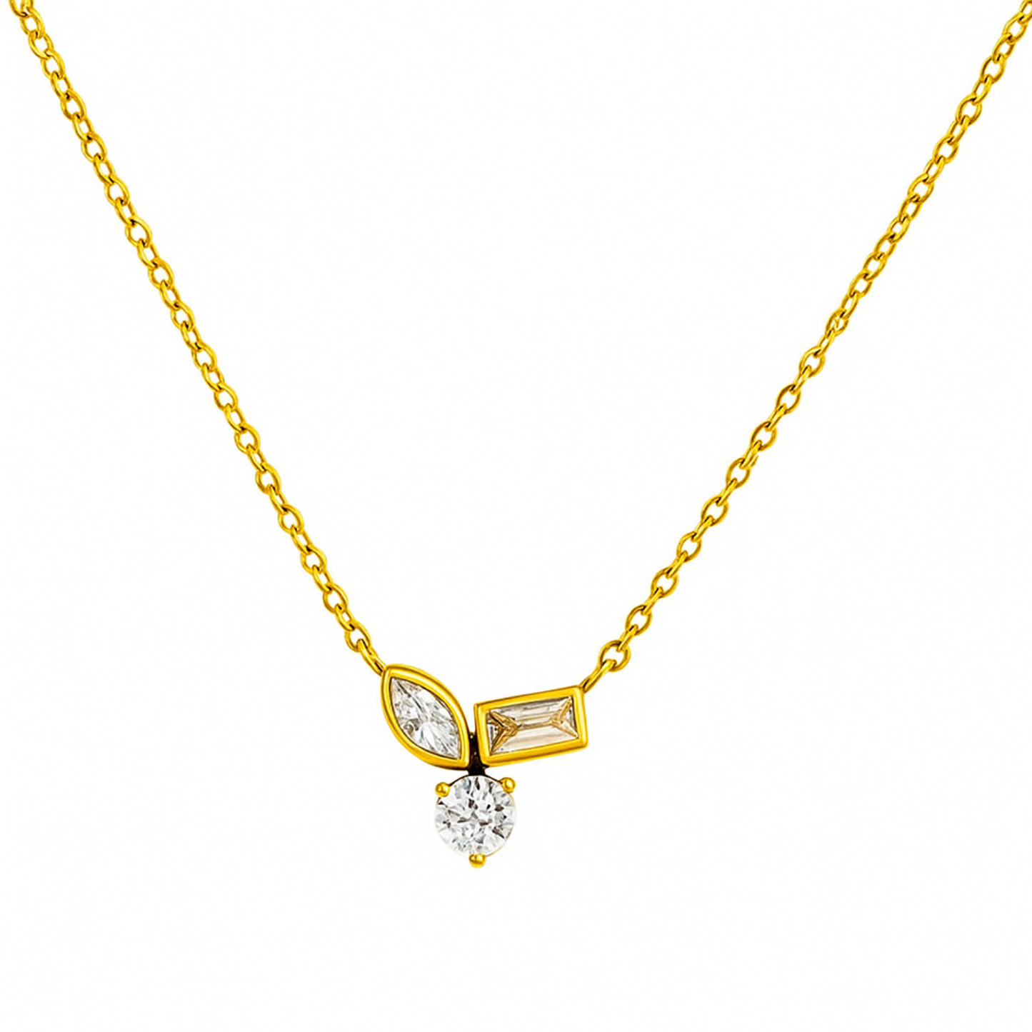 Diamanté cluster necklace