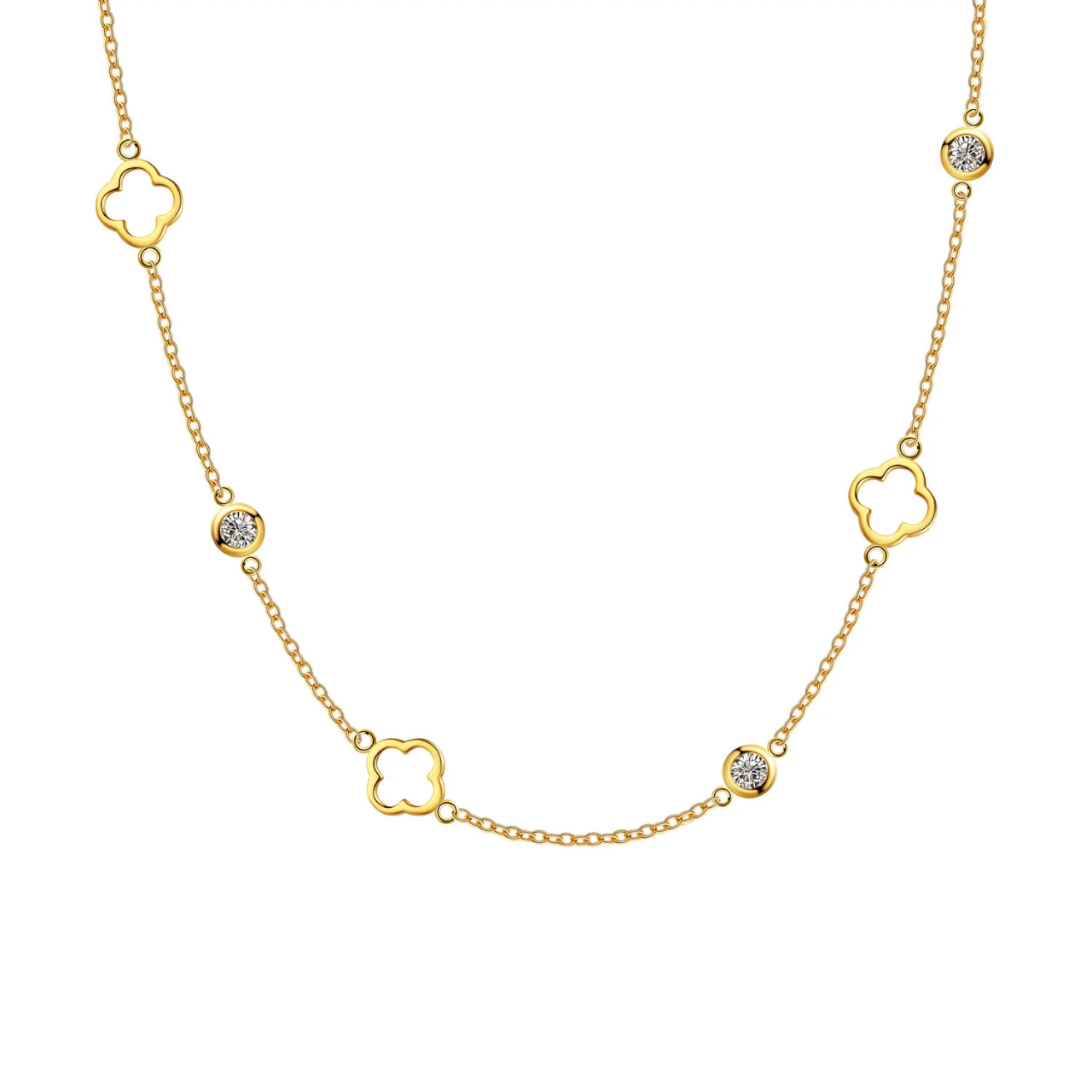 Clover and diamante necklace