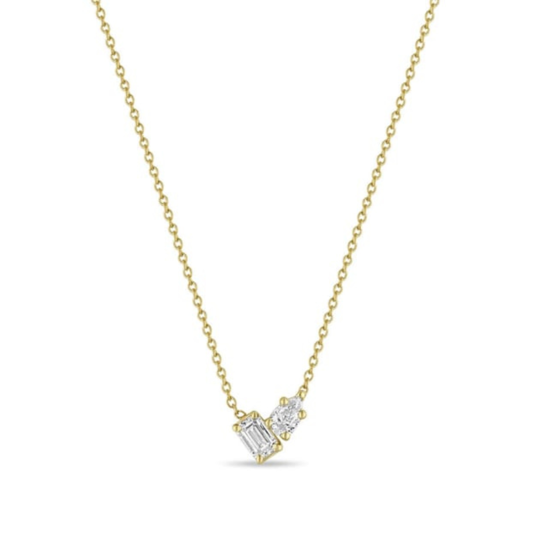 Diamanté double fracture necklace
