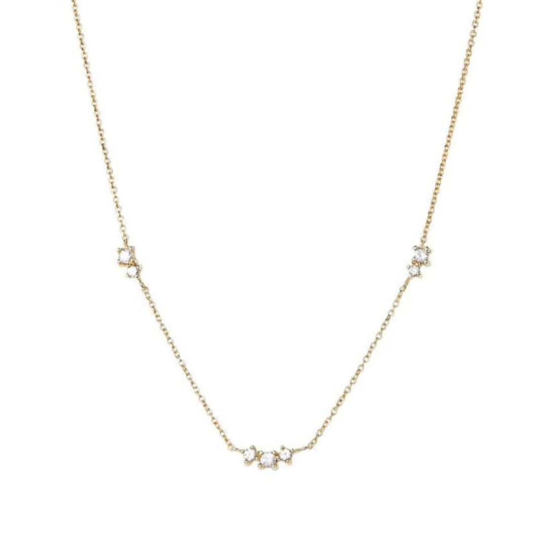 Diamanté fracture layering necklace