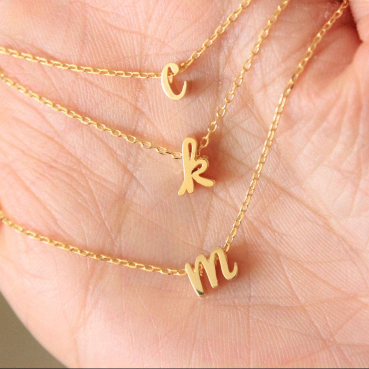 Cursive initial necklace