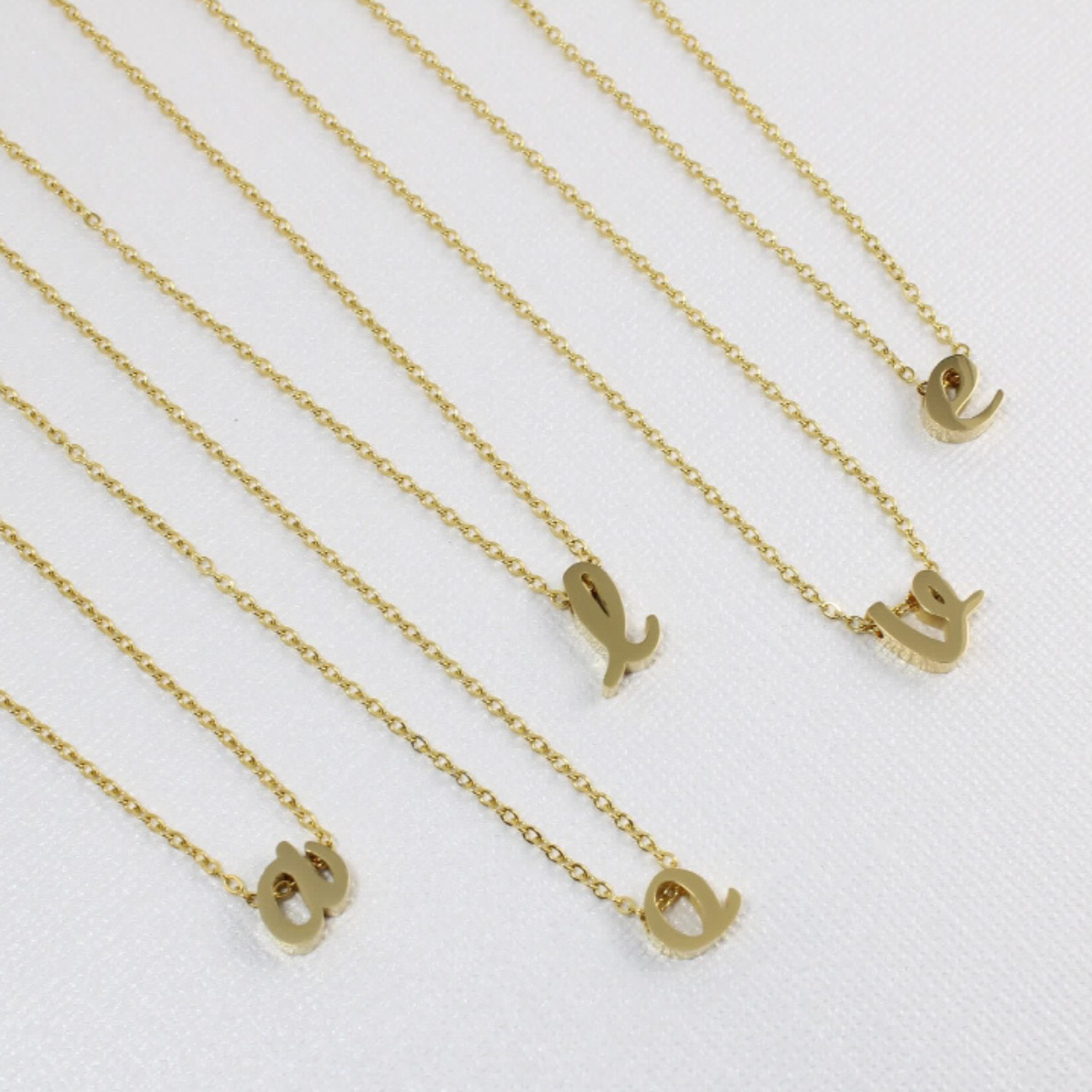 Cursive initial necklace