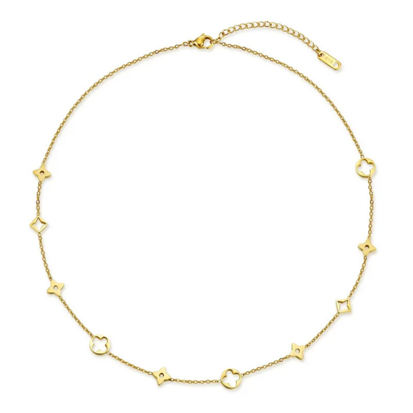 Flower and clover necklace