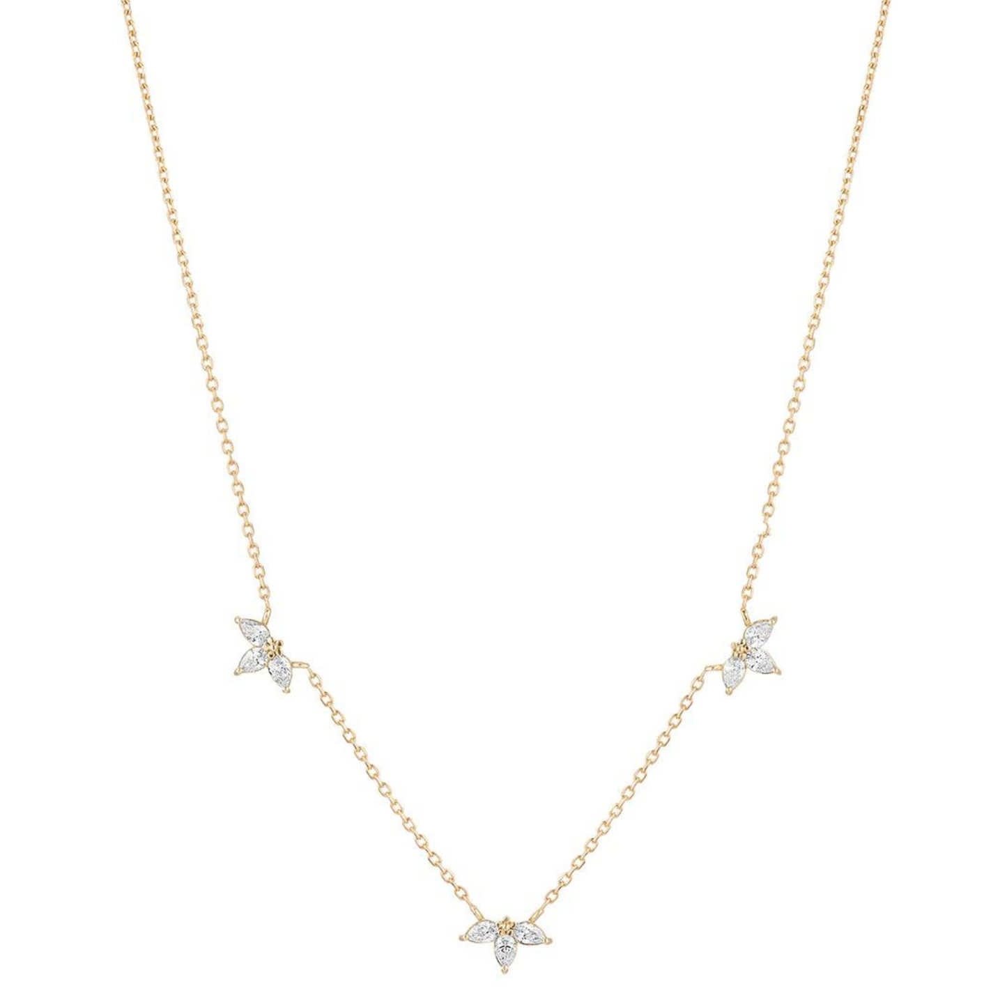 Diamante flower necklace