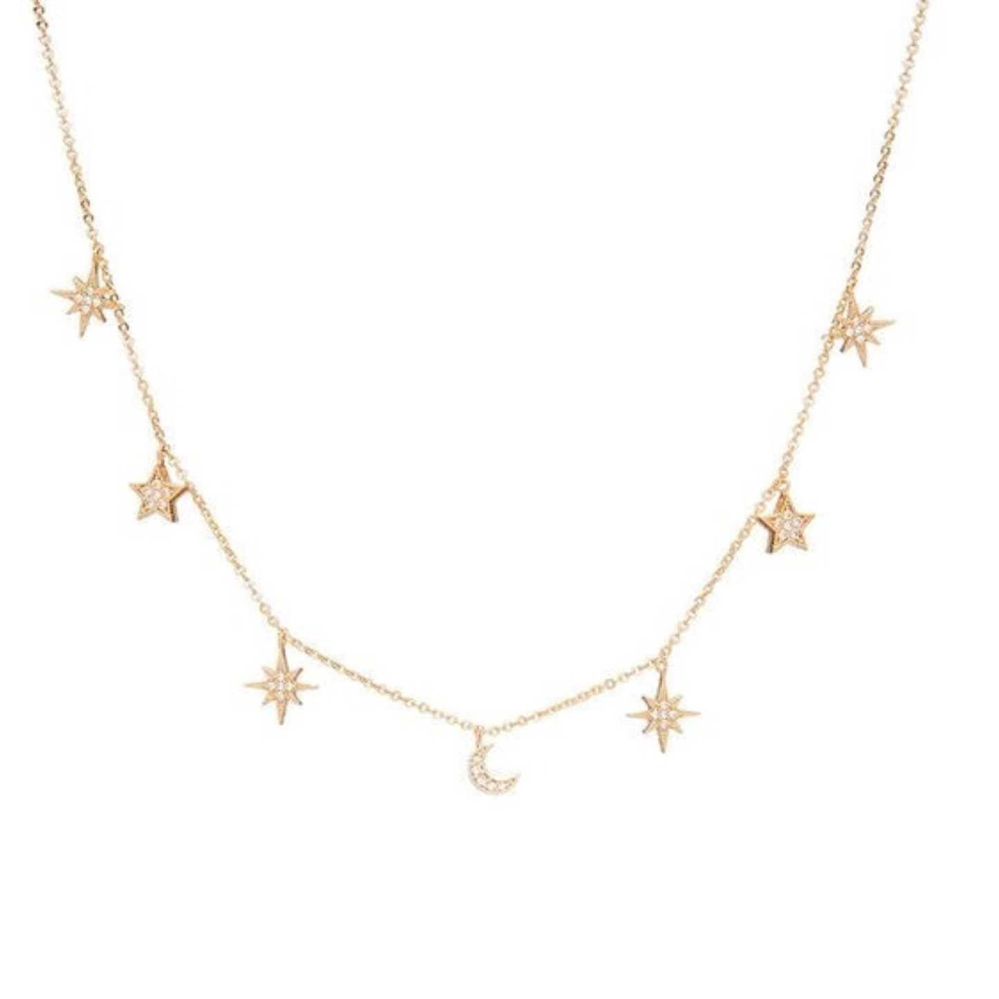 Moon and stars necklace
