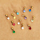 Birthstone charms - Gold Threader Stainless Steel Diamanté