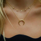 Diamanté crescent moon necklace