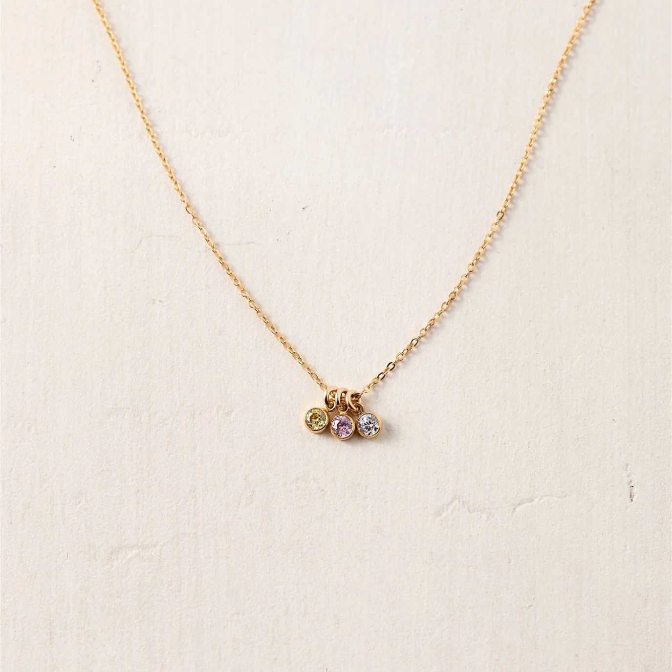 Birthstone multiple dangle necklace