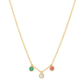 Multiple birthstone fixed necklace