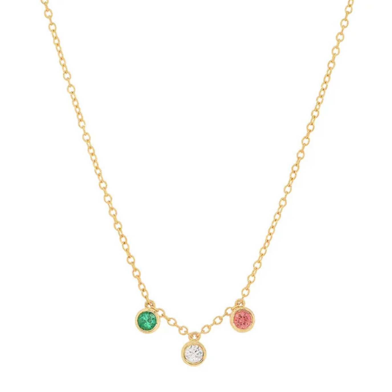 Multiple birthstone fixed necklace