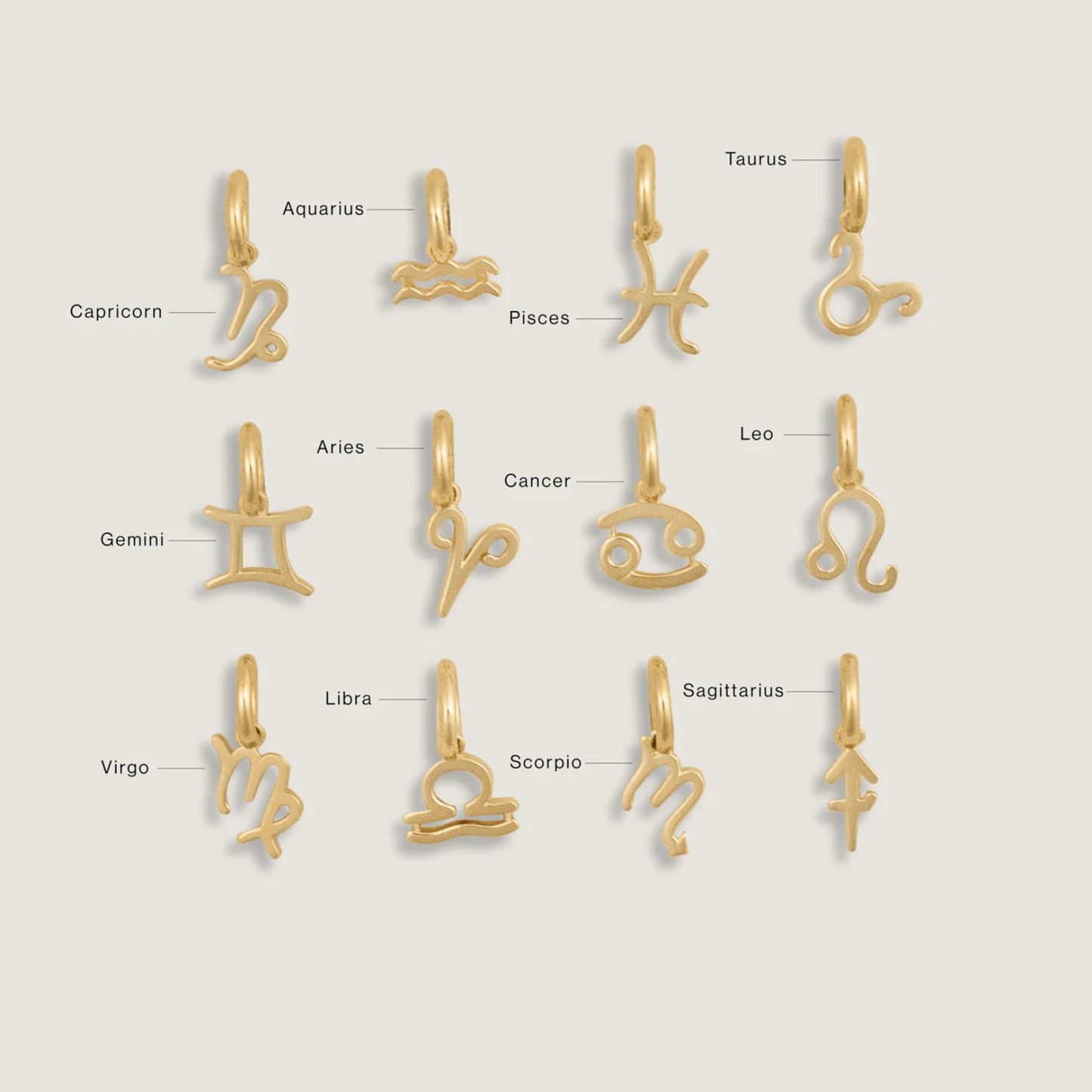 Star Sign charms - Gold