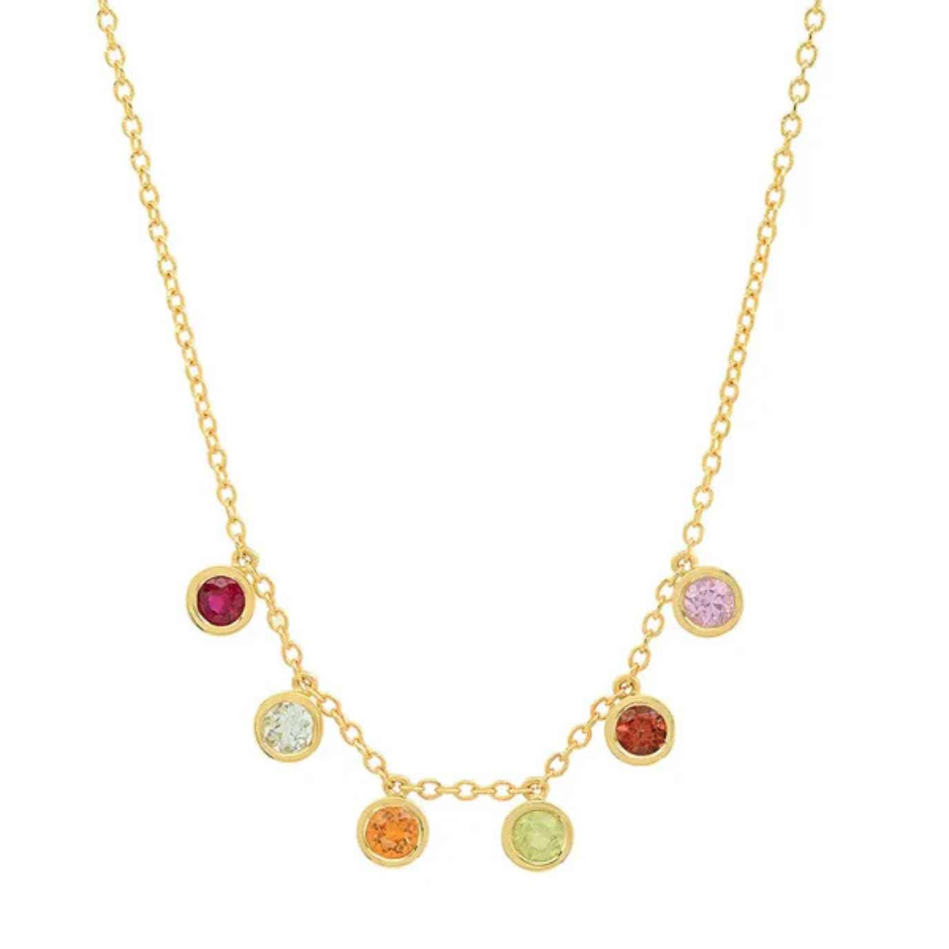 Multiple birthstone fixed necklace