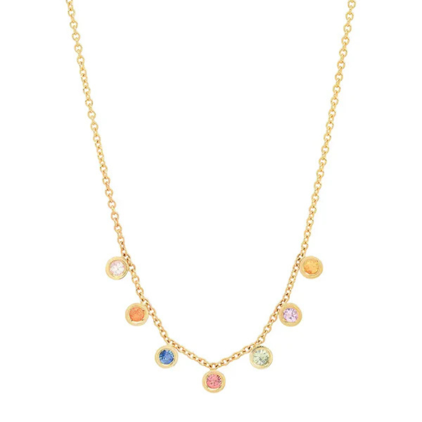 Multiple birthstone fixed necklace